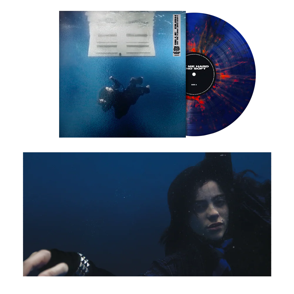 Billie Eilish - Hit Me Hard and Soft (Blue & Orange Splatter Bio-Vinyl, Anniversary Edition, silver mirror foil board)
