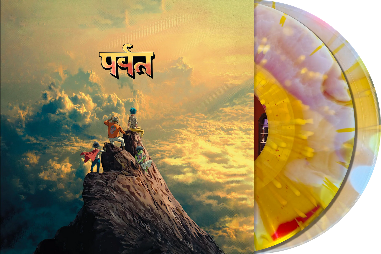Gorillaz - The Mountain (Red Liquid Filled & Yellow and White Splatter Vinyl)