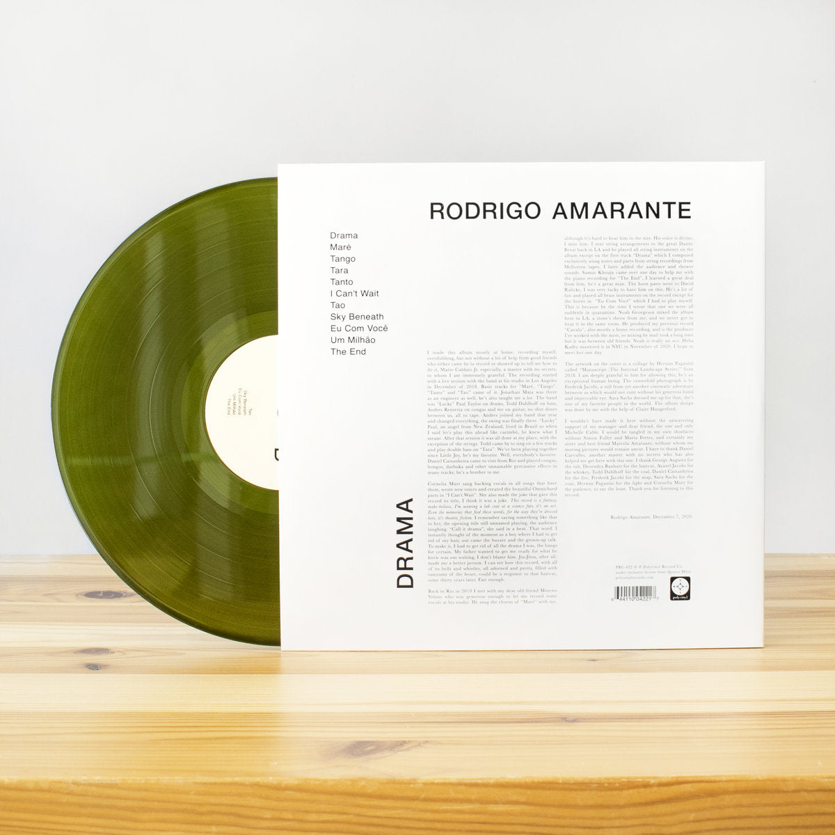 Rodrigo Amarante - Drama Vinyl (Clear Olive Vinyl)