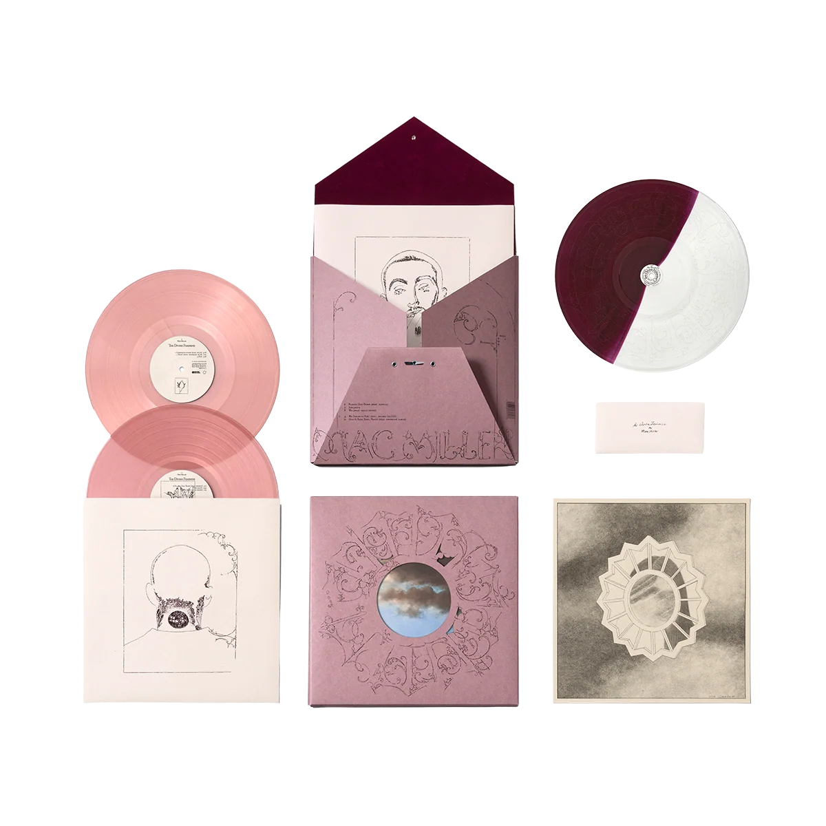 Mac Miller - The Divine Feminine: 10th Anniversary (Deluxe Edition, Blush Colored, Half & Half Milky Clear & Apple Black Mist Colored Vinyl)