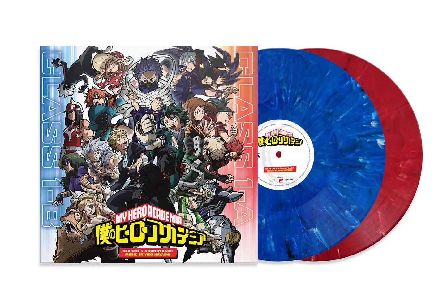 Yuki Hayashi -My Hero Hero Academia: Season 5 OST (2LP: 1- Opaque Blue Marble 2- Opaque Red Marble Vinyl)