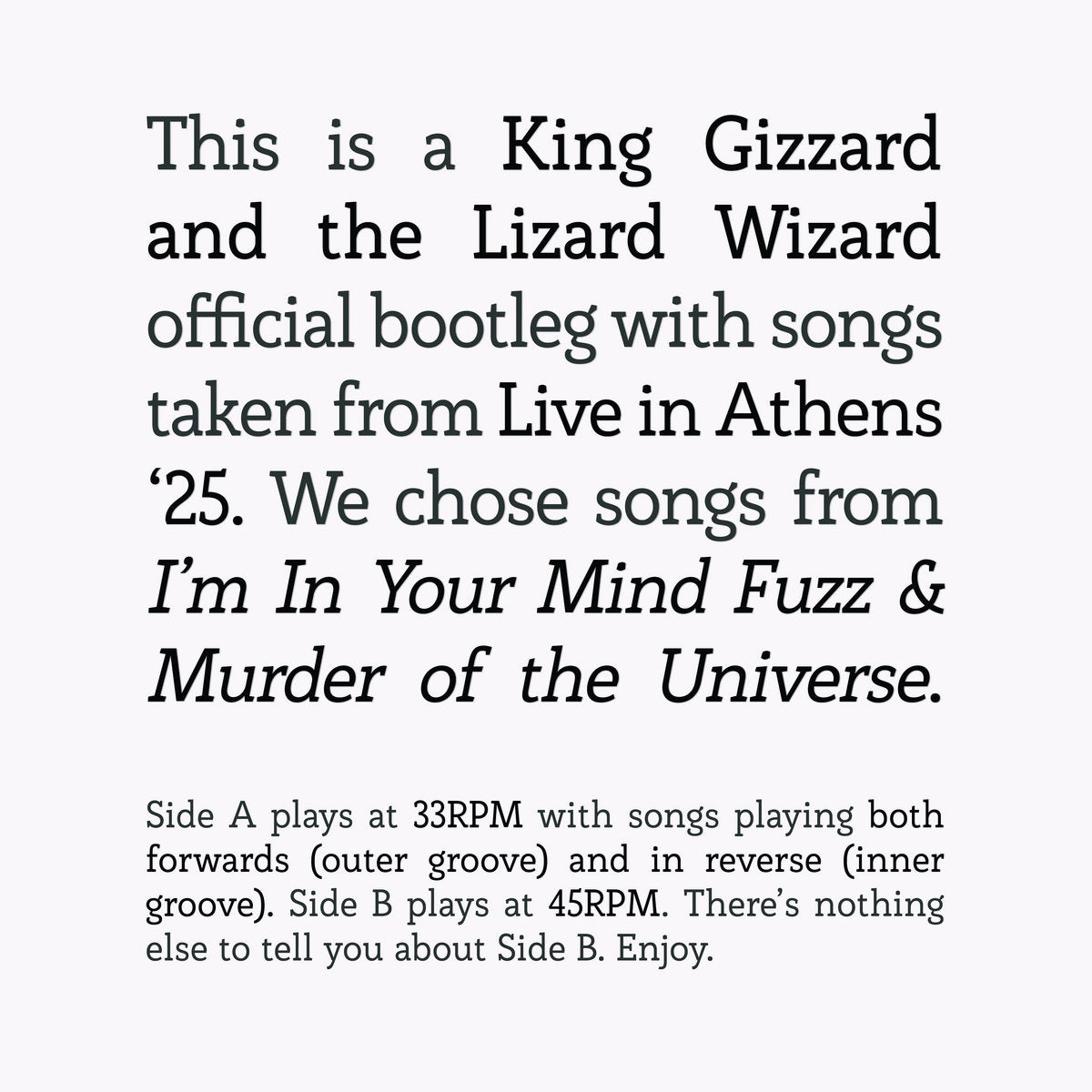 King Gizzard And The Lizard Wizard - Songs I'm Your Mind / Murder Of The Universe - Live In Athens '25
