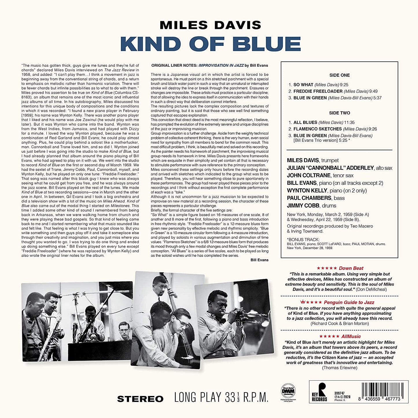 Miles Davis ‎– Kind Of Blue (Clear Classics Vinyl)