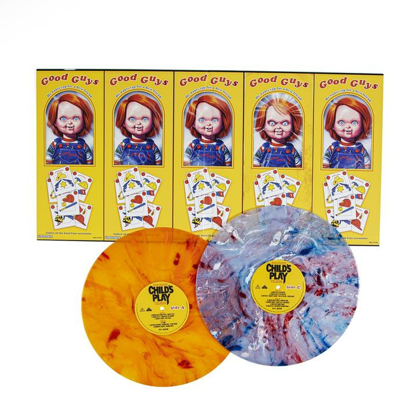 Joe Renzetti - Child's Play (Fire Orange With Blood Splatter & Red White Blue With Blood Swirl Vinyl)