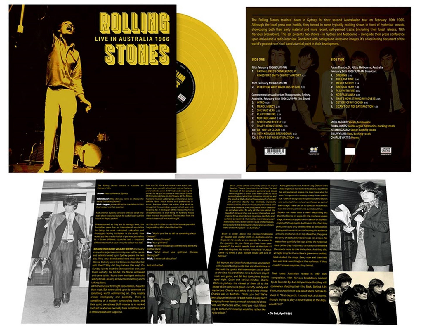 ROLLING STONES - LIVE IN AUSTRALIA 1966 (YELLOW VINYL/LIMITED)